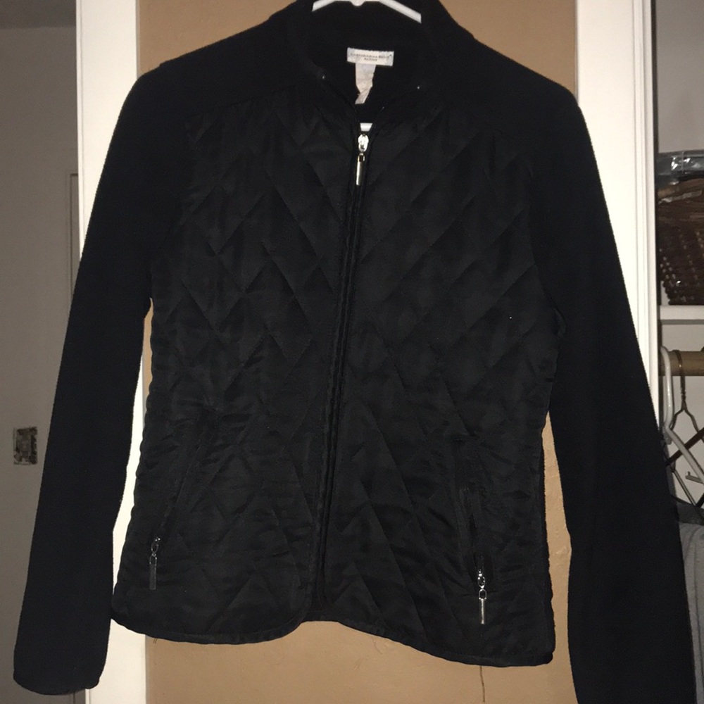 Black zip up jacket with zip up pockets